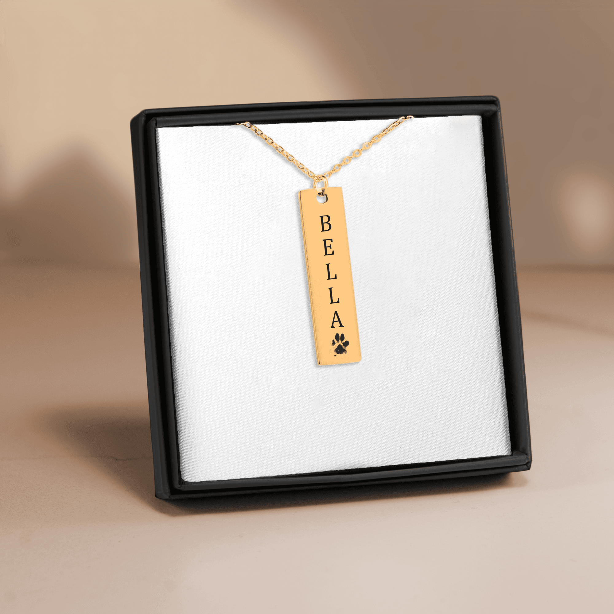 Pet's Name & Paw Print Necklace