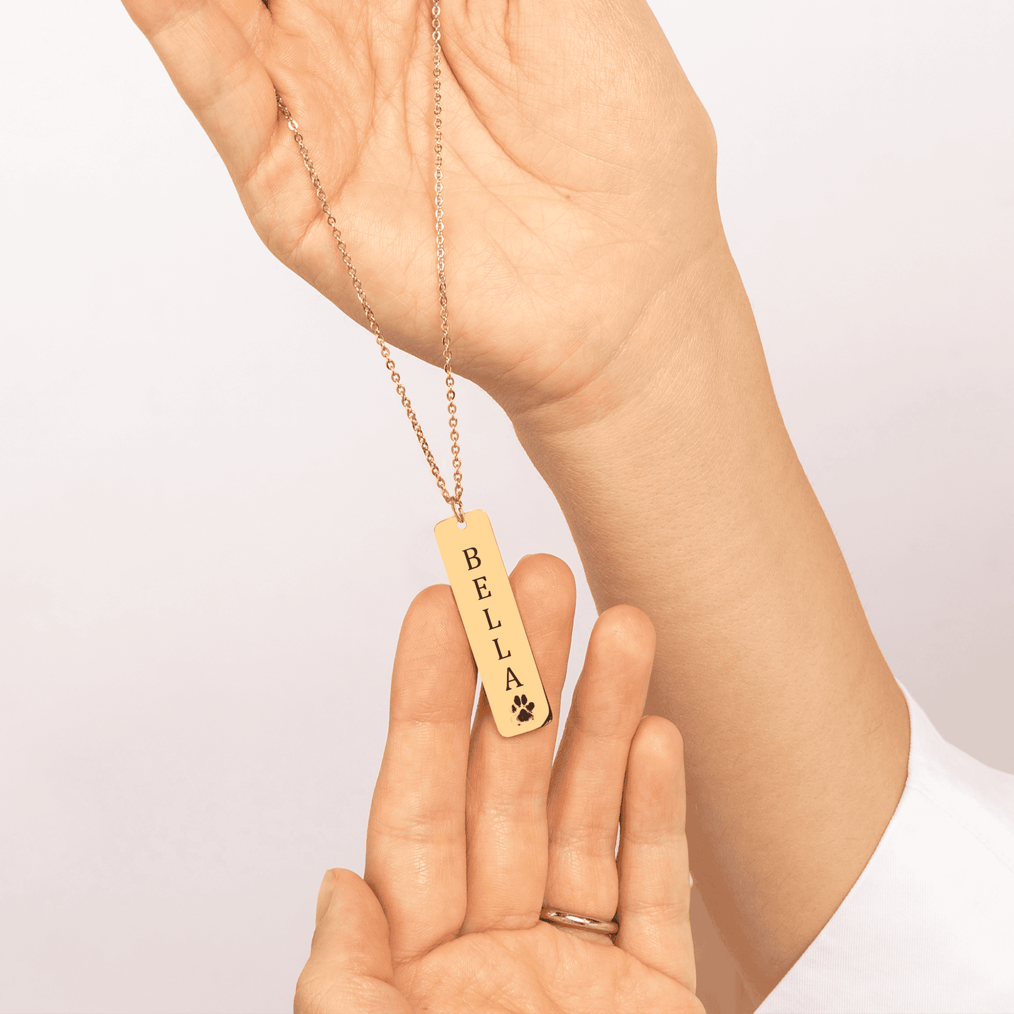 Pet's Name & Paw Print Necklace